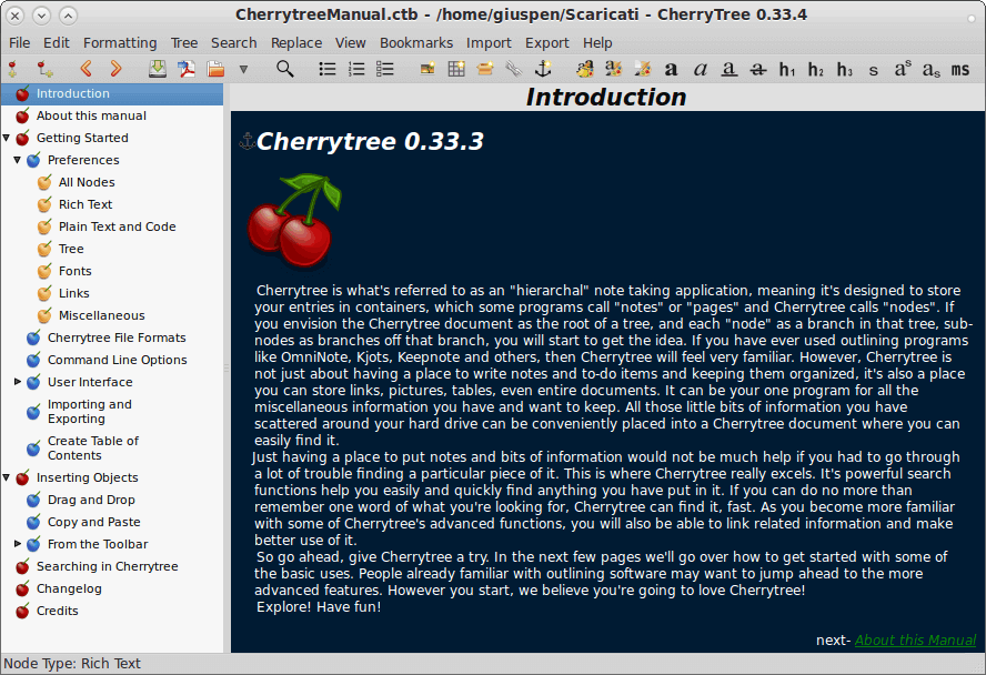 富文本笔记软件 CherryTree v0.99.46.0 官方版 (图2)